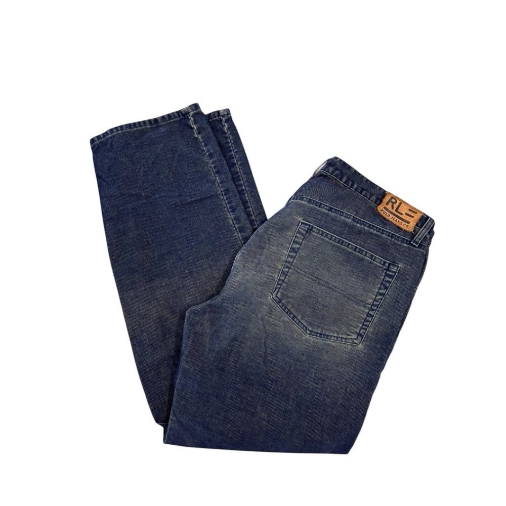 Polo Jeans Ralph Lauren Corduroy Pants Mens 36x30 Blue Straight Hayden 90s Y2K